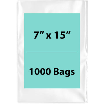 Clear Poly Bags Thickness: 4 Mil Size: 7 inch (width) X 15 inch (Height) Pack of 1000 Bags
